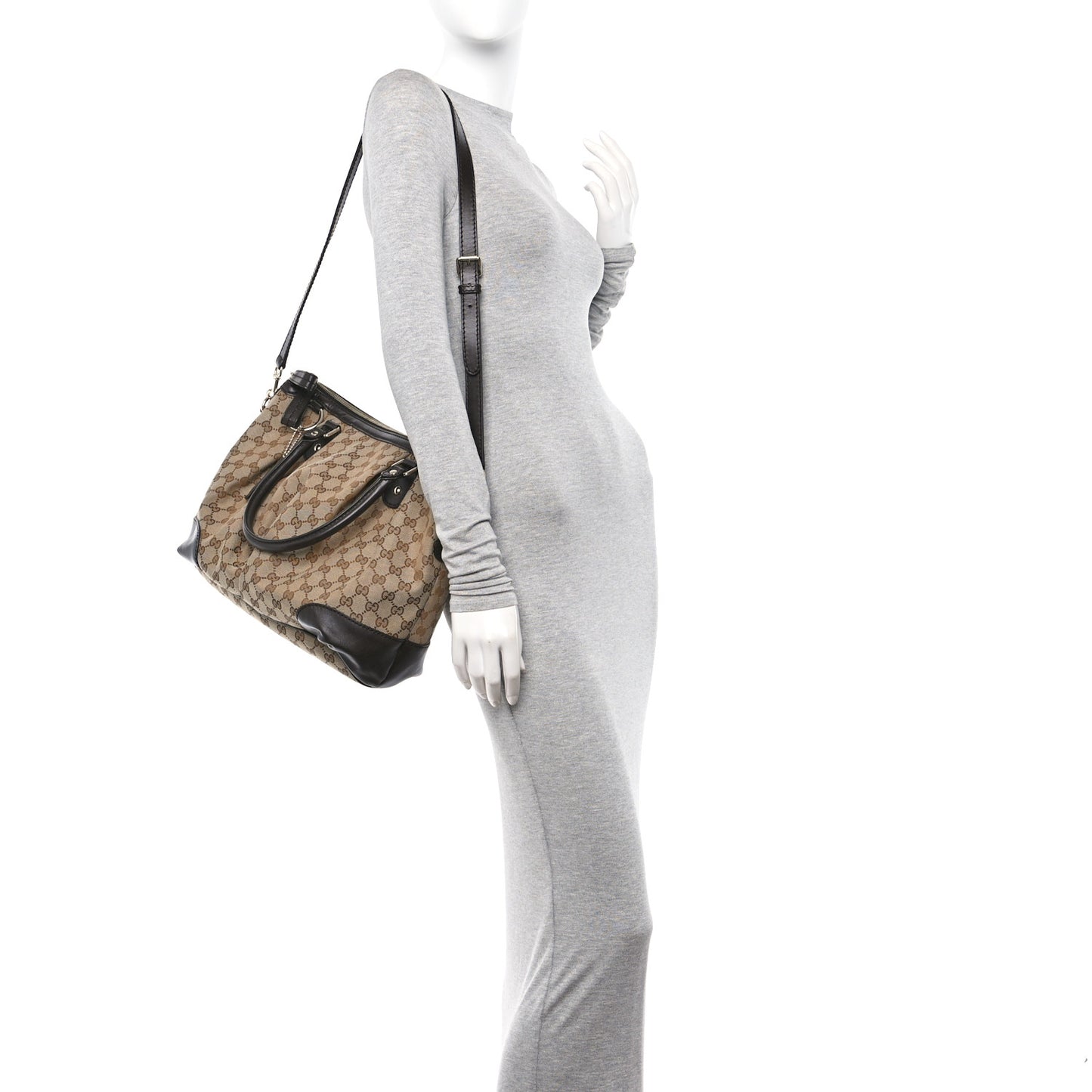 Monogram Large Sukey Top Handle Bag Beige Dark Brown