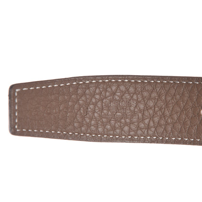 Hermes Box Togo 32mm Collier De Chien CDC Belt 80 Black Etoupe 4 of 8