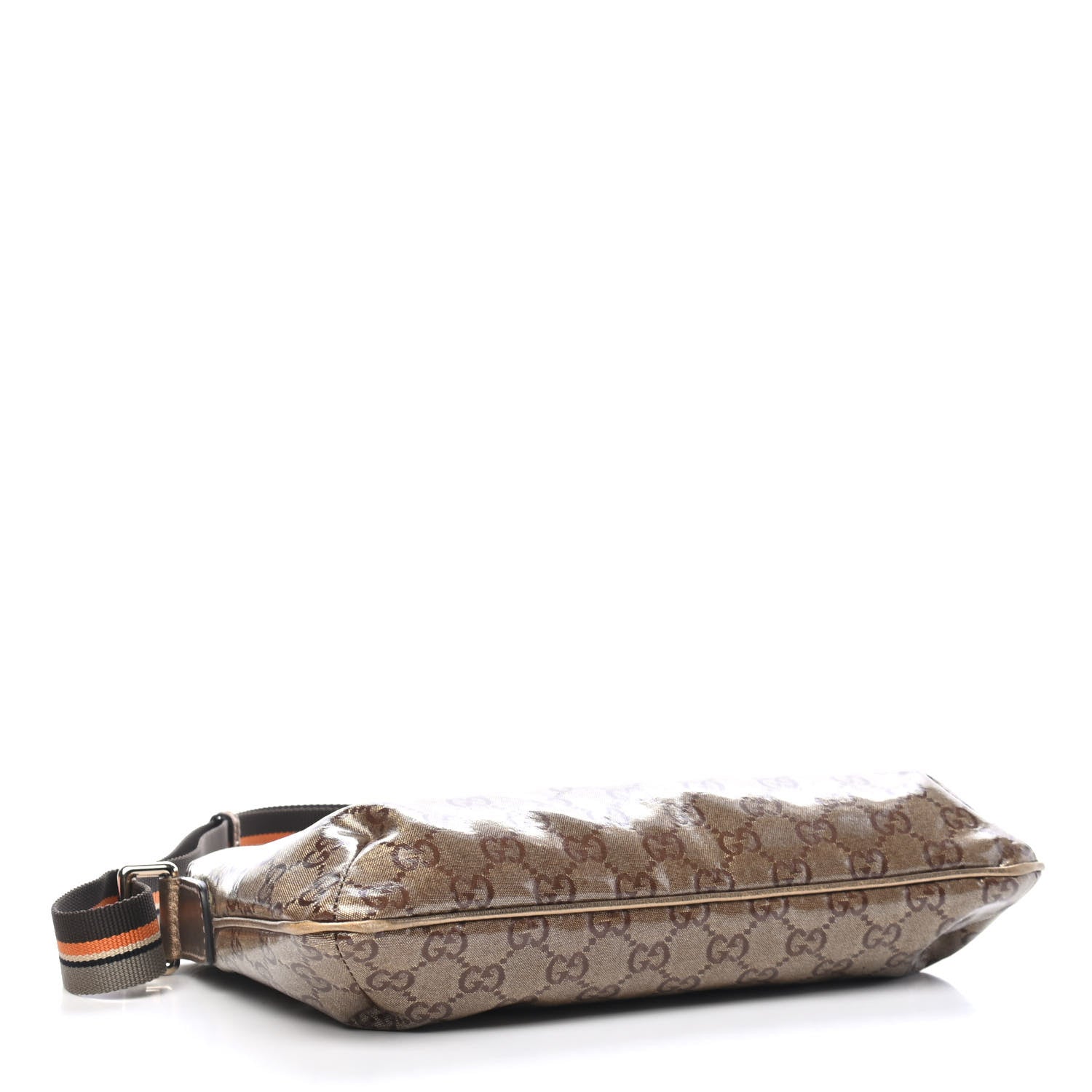 Gucci Crystal Monogram Web Small Flat Messenger Crossbody Bronze 3 of 4