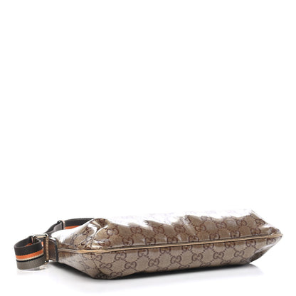 Gucci Crystal Monogram Web Small Flat Messenger Crossbody Bronze 3 of 4