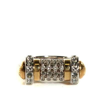 Louis Vuitton Crystal Ring Medium Silver Gold 6.5 1 of 5