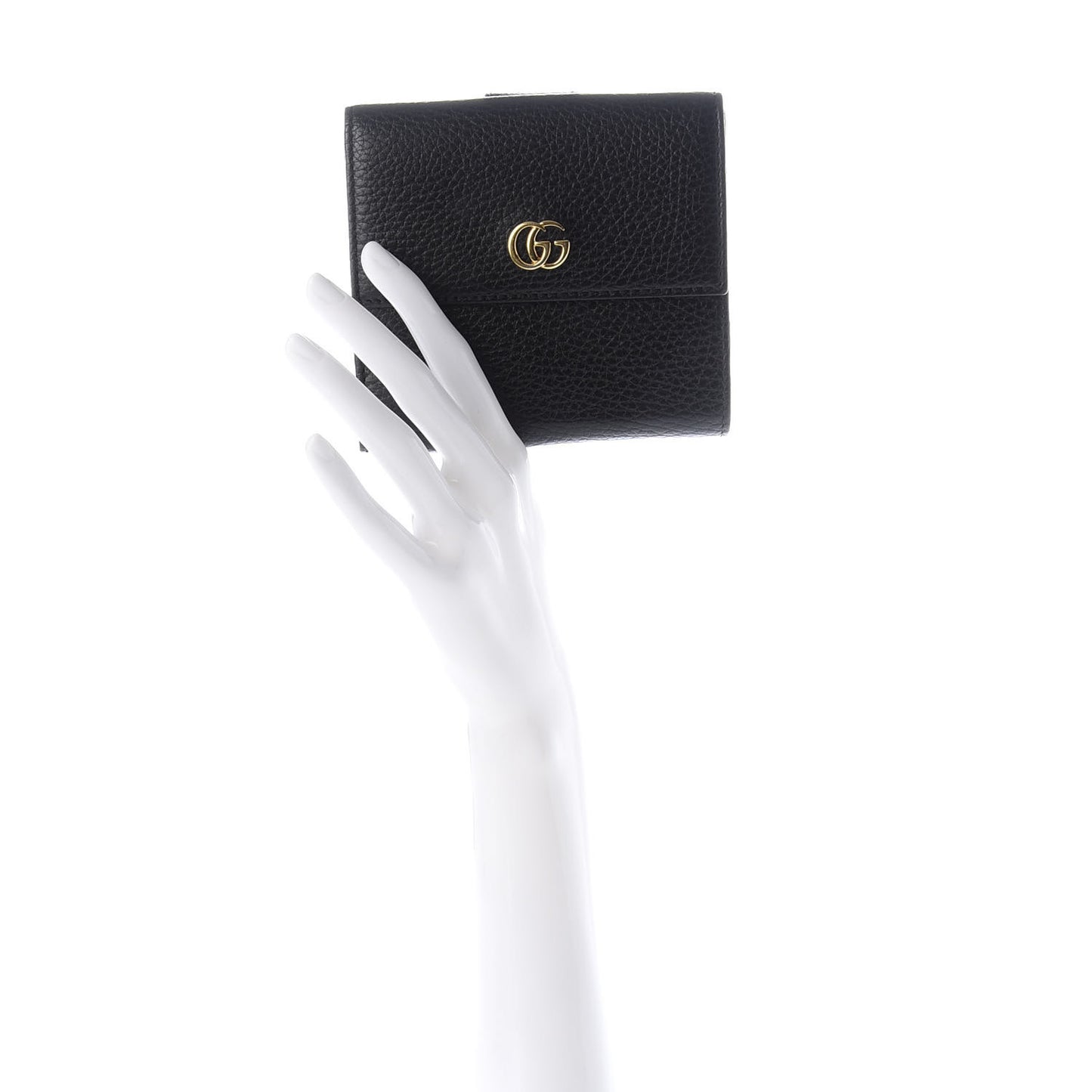 Dollar Calfskin Double G French Flap Wallet Black