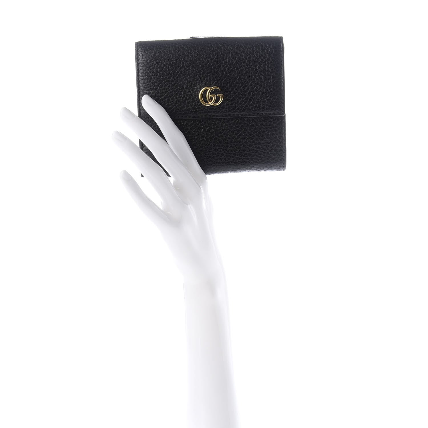 Gucci Dollar Calfskin Double G French Flap Wallet Black 2 of 7