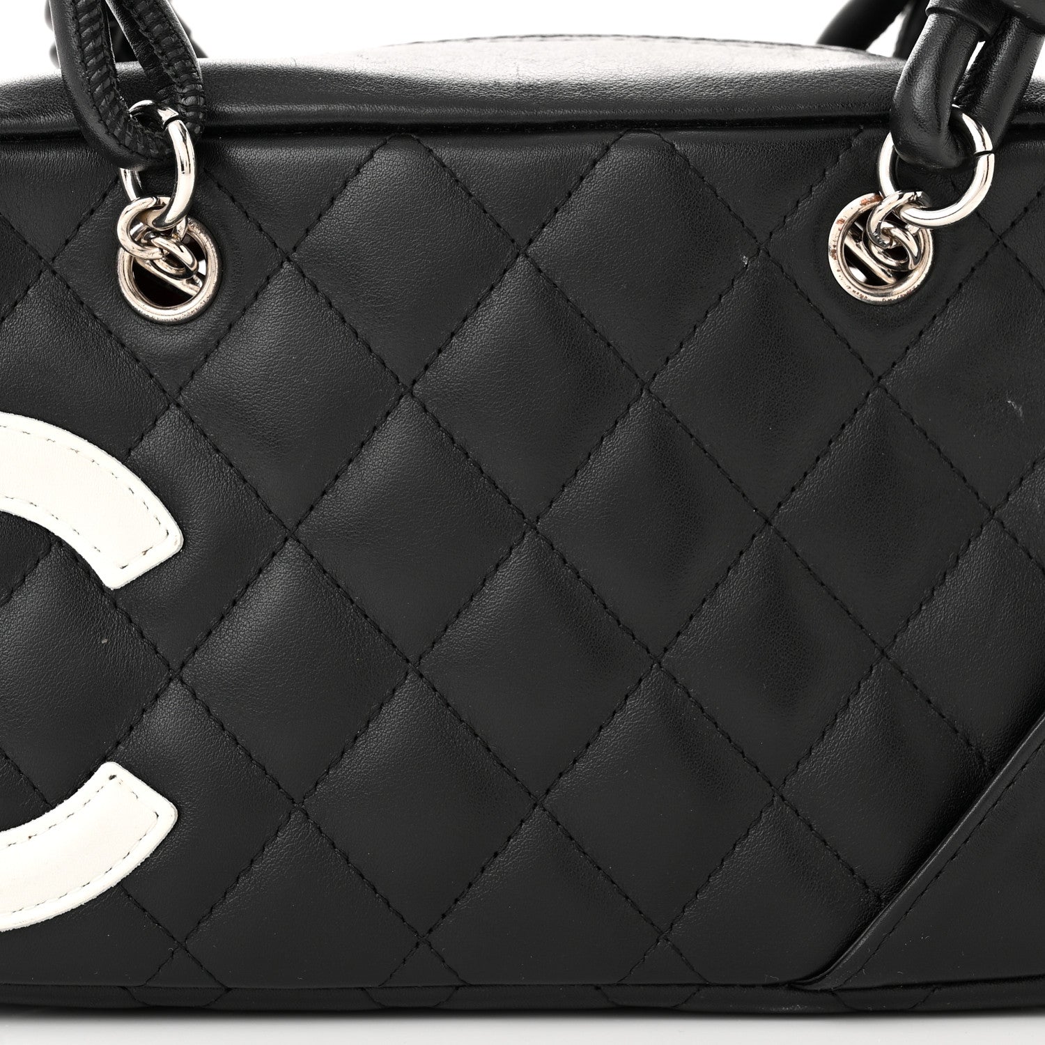Chanel Calfskin Quilted Small Cambon Bowler Black White 8 of 11