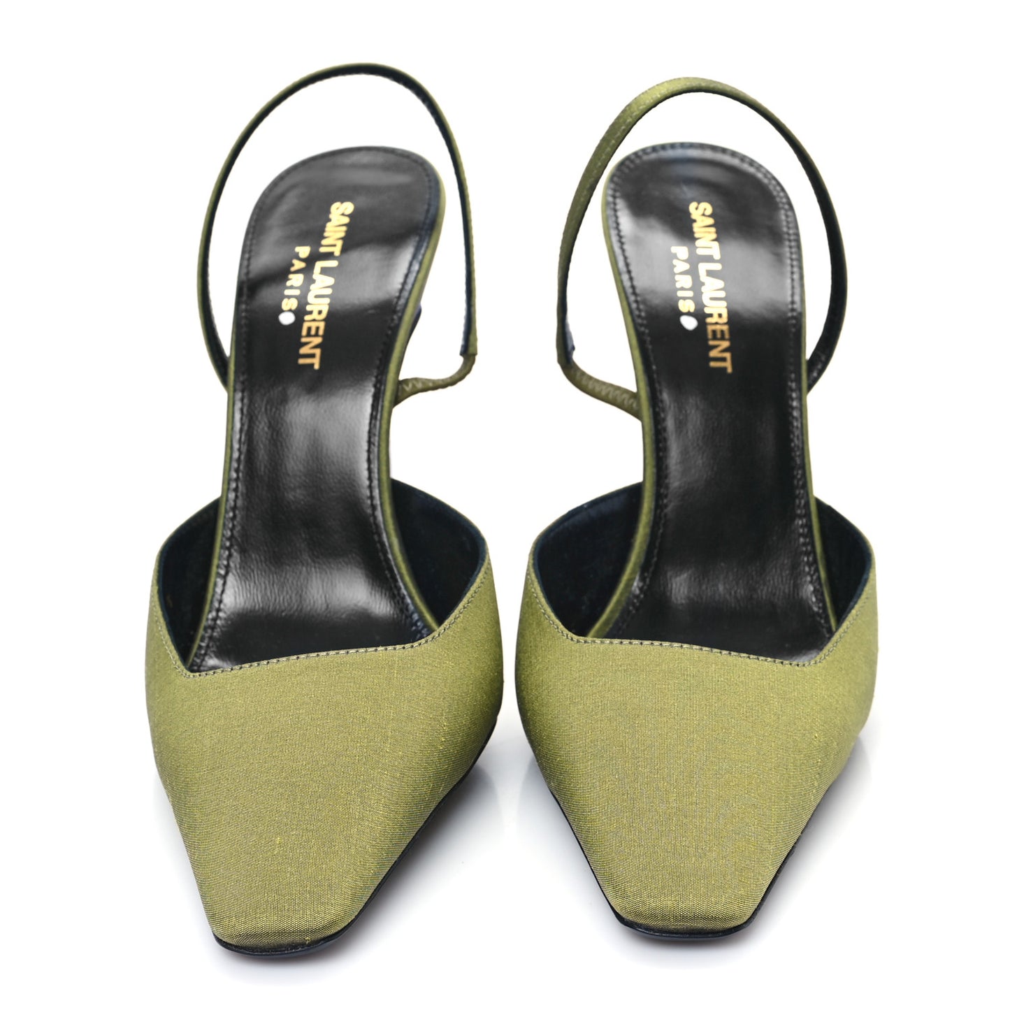 Crepe De Chine Blade 105 Slingback Pumps 38.5 Lime
