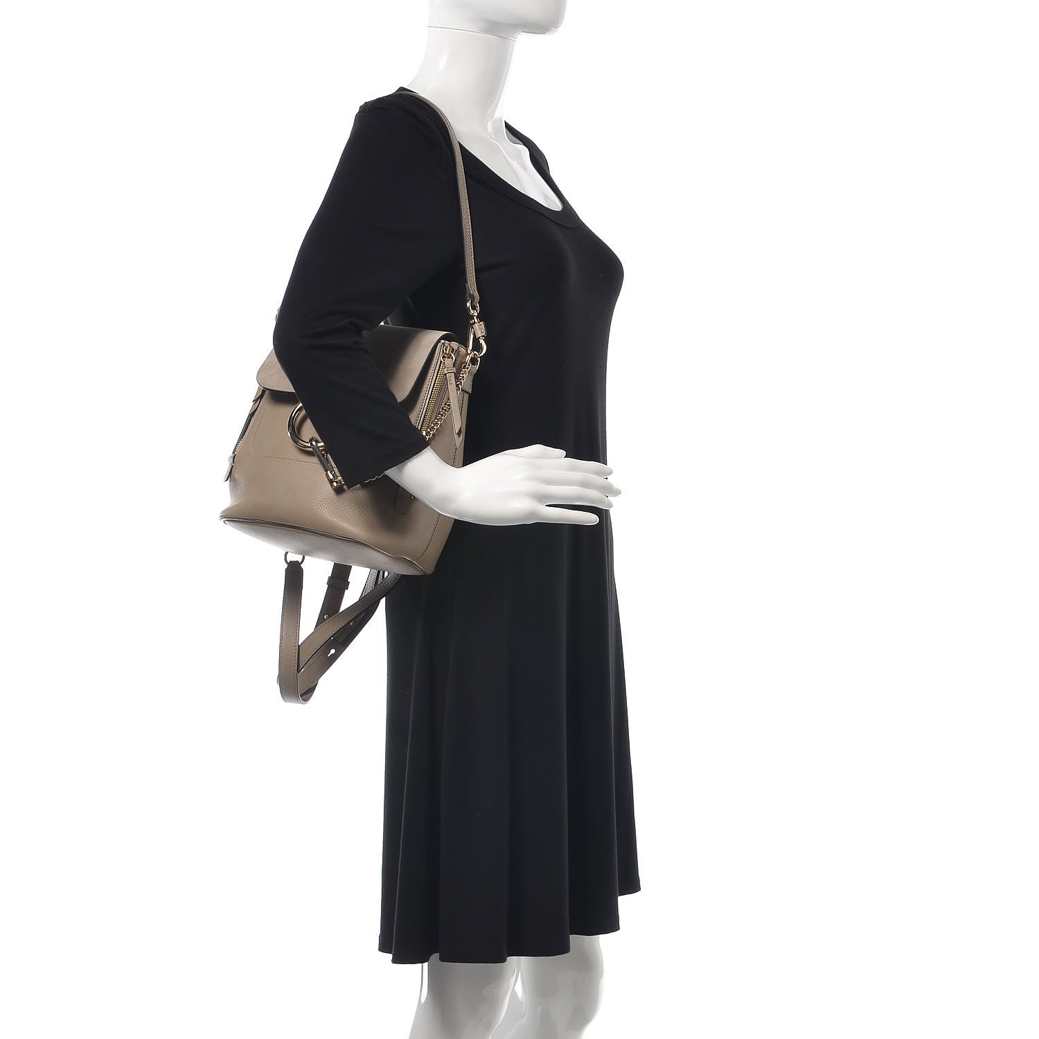 Chloe Suede Calfskin Small Faye Backpack Motty Grey 2 of 9
