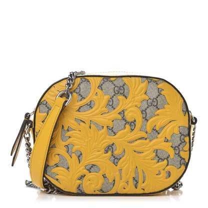 Gucci GG Supreme Monogram Arabesque Mini Chain Shoulder Bag Beige Yellow 1 of 11
