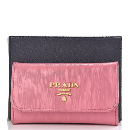 Prada Vitello Move Metal 6 Key Holder Geranio 12 of 12