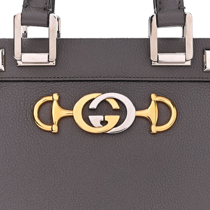 Gucci Grainy Calfskin Small Zumi Top Handle Bag Dusty Grey 9 of 16