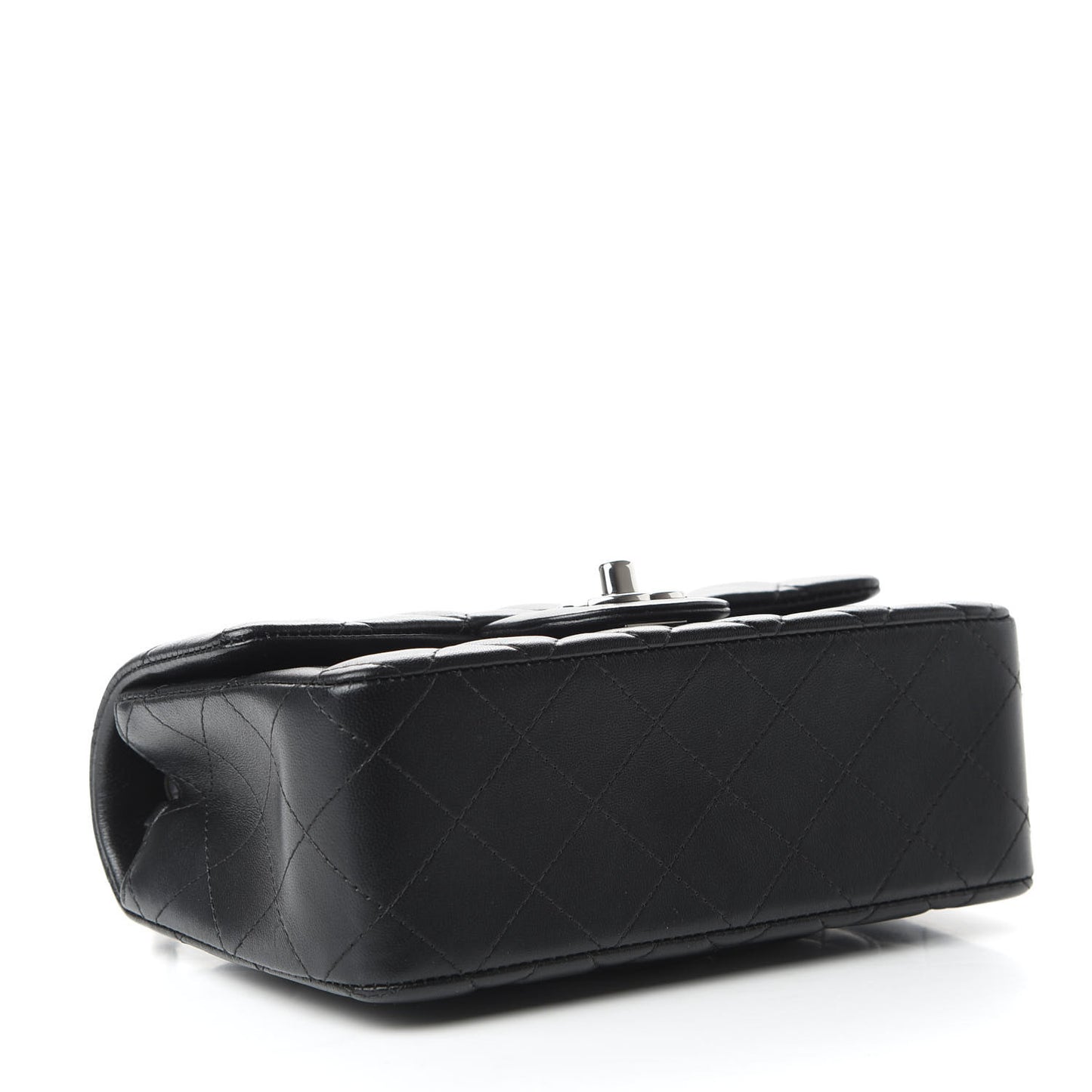 Lambskin Quilted Mini Rectangular Flap Black