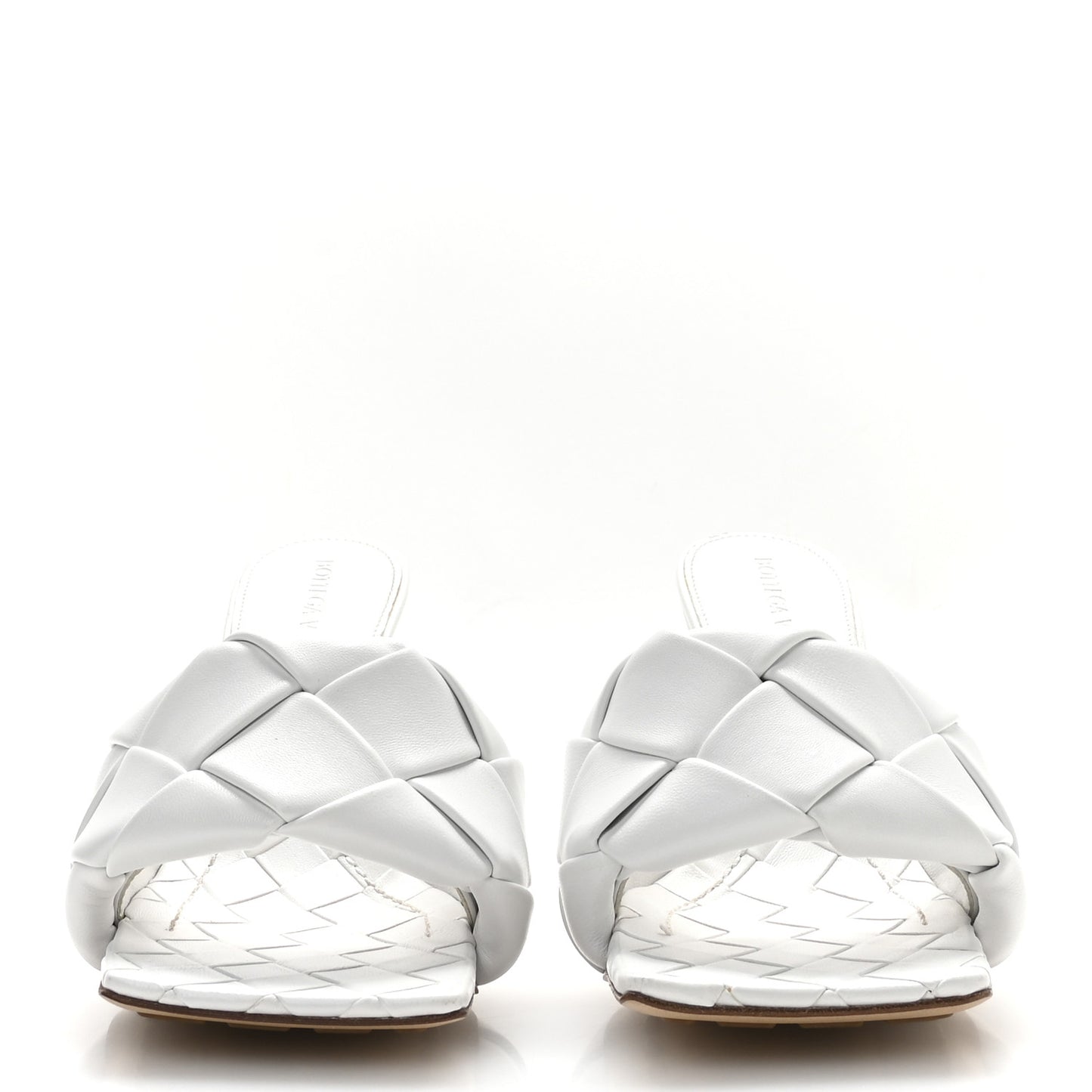 Nappa Maxi Intrecciato Lido Mule Sandals 36 Optic White