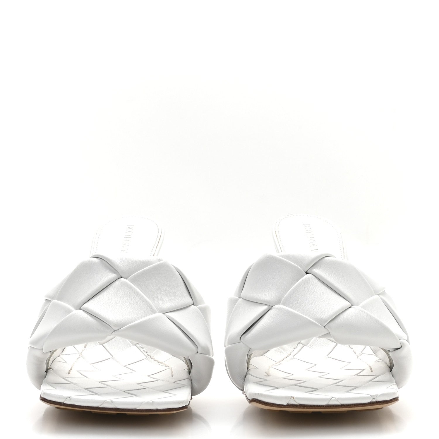 Bottega Veneta Nappa Maxi Intrecciato Lido Mule Sandals 36 Optic White 3 of 7