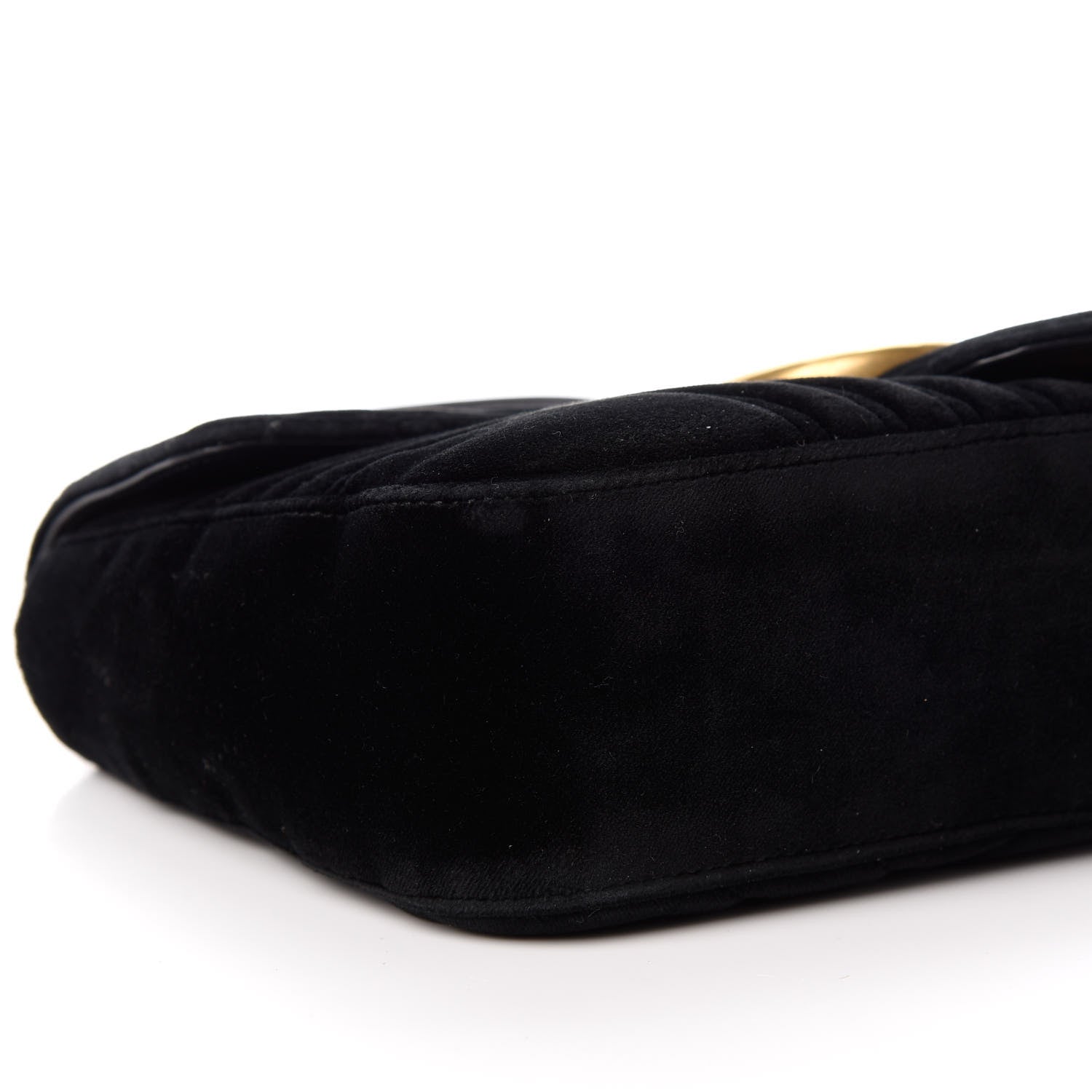 Gucci Velvet Matelasse Medium GG Marmont Shoulder Bag Black 8 of 9