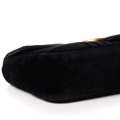 Gucci Velvet Matelasse Medium GG Marmont Shoulder Bag Black 8 of 9