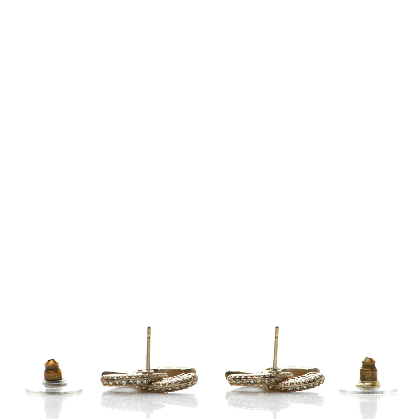 Crystal Timeless CC Earrings Light Gold