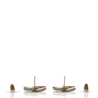 Chanel Crystal Timeless CC Earrings Light Gold 4 of 6