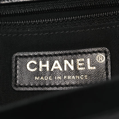 Chanel Metallic Aged Calfskin Quilted Paris Hamburg Clutch Black 6 of 9