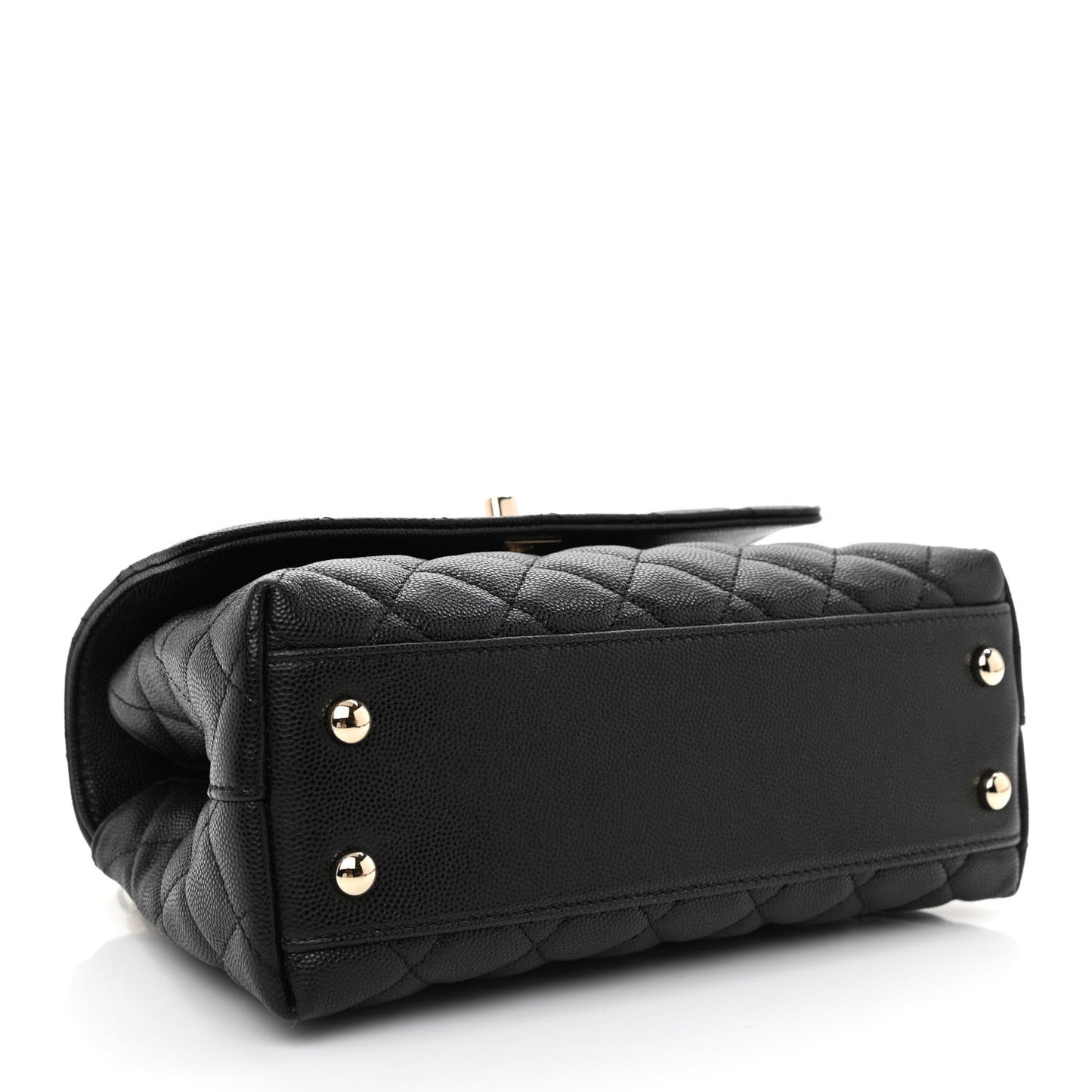 Caviar Quilted Mini Coco Handle Flap Black