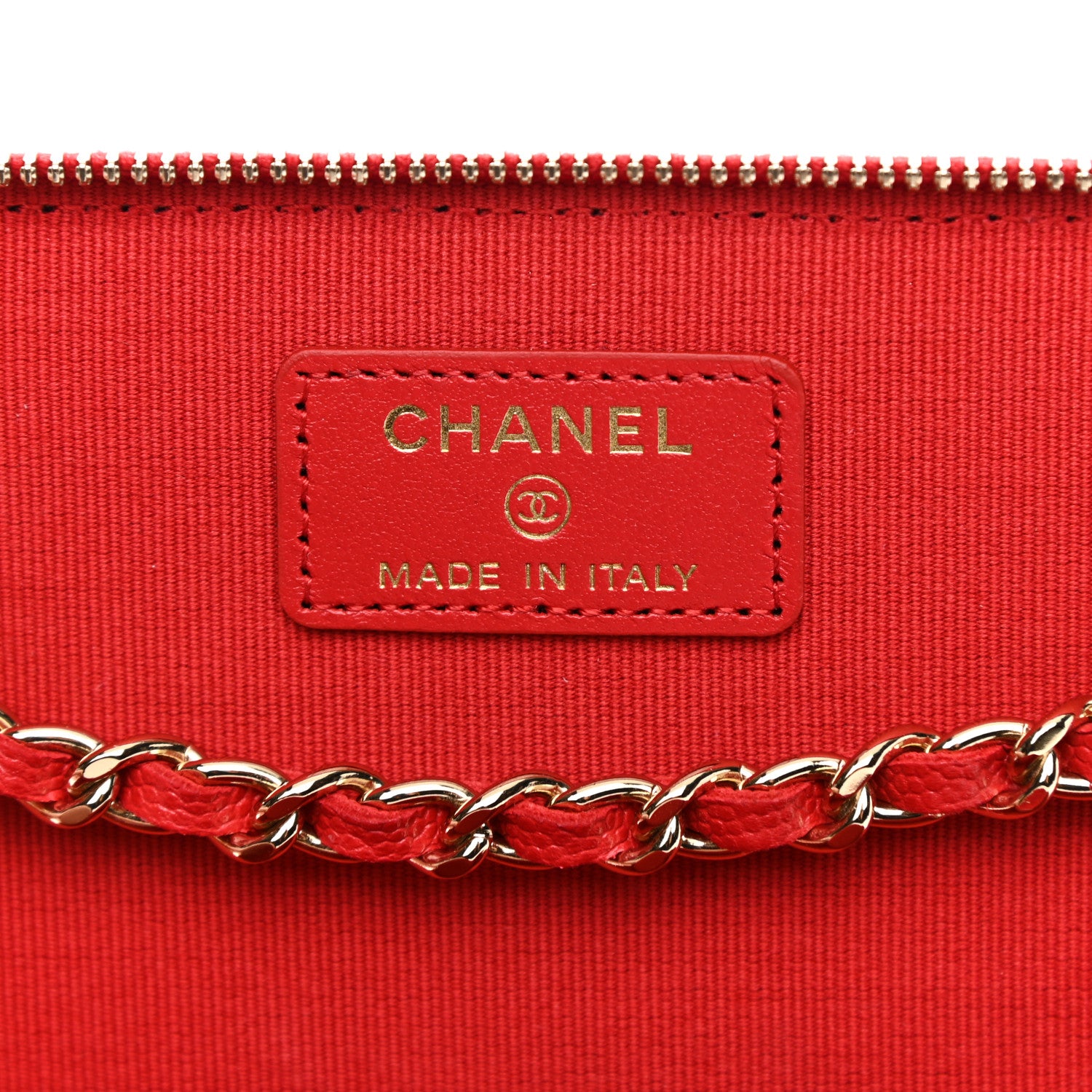 Chanel Caviar Quilted Small Vanity Case With Chain Red 6 of 12