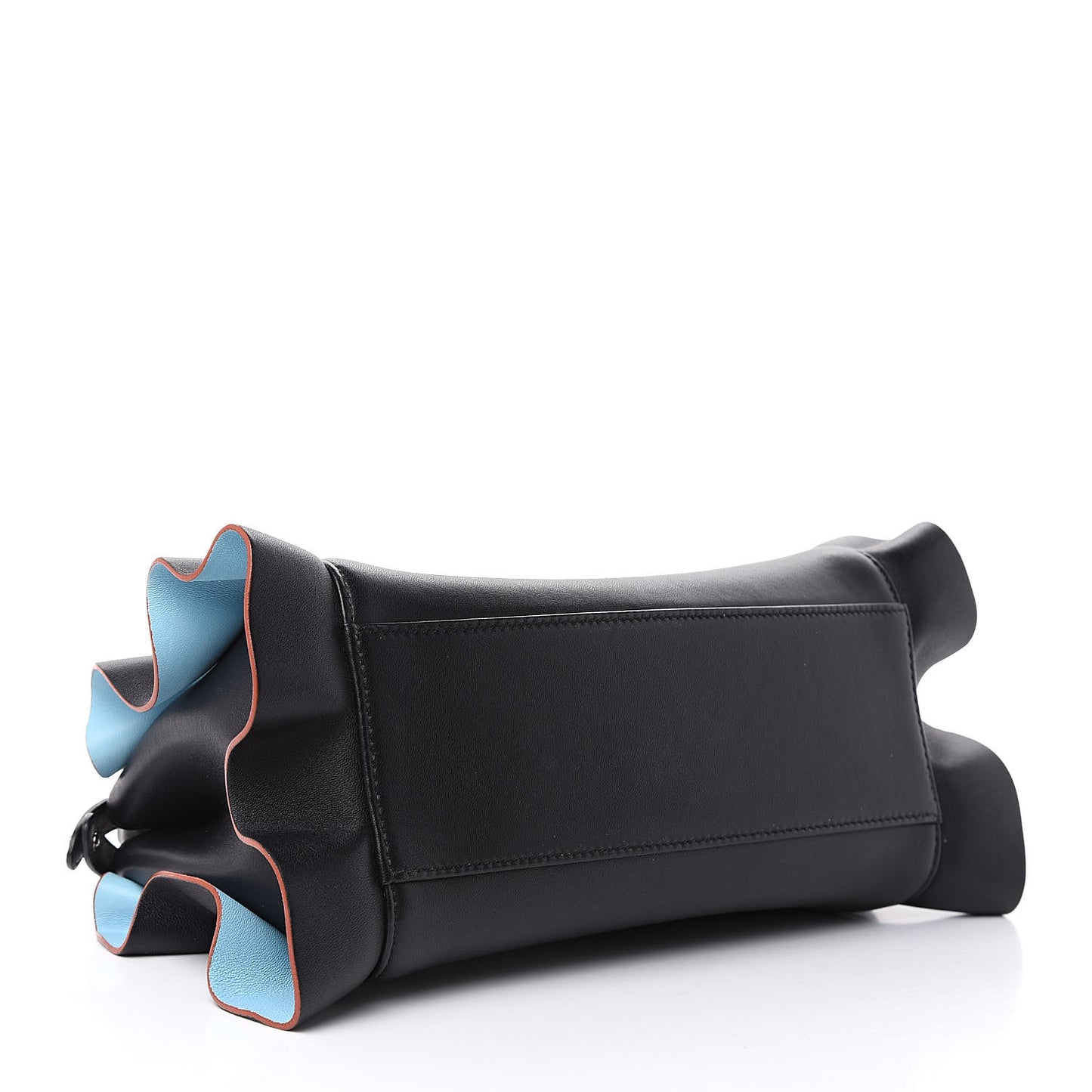 Nappa Waves Bi-Color Mini Peekaboo Iconic Satchel Black Turchese