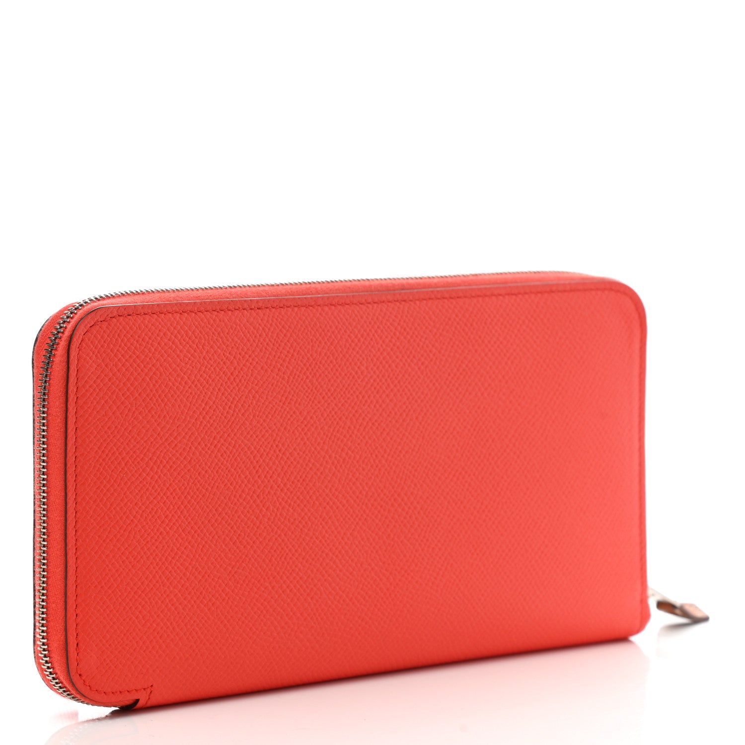 Hermes Epsom Silk'in Wallet Orange Poppy Bleu Saint Cyr 3 of 9