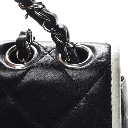 Chanel Lambskin Quilted Flap Black White 18 of 18
