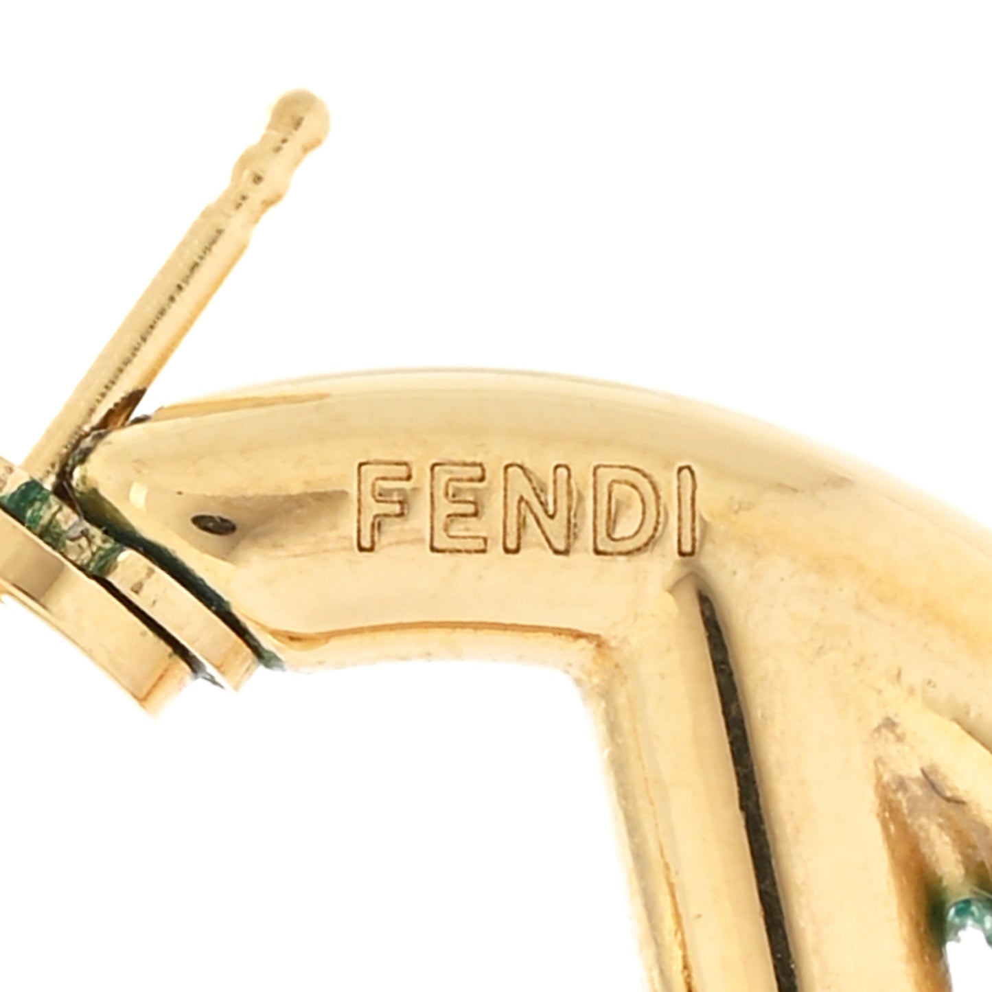 Metal FF Hoop Earrings Gold