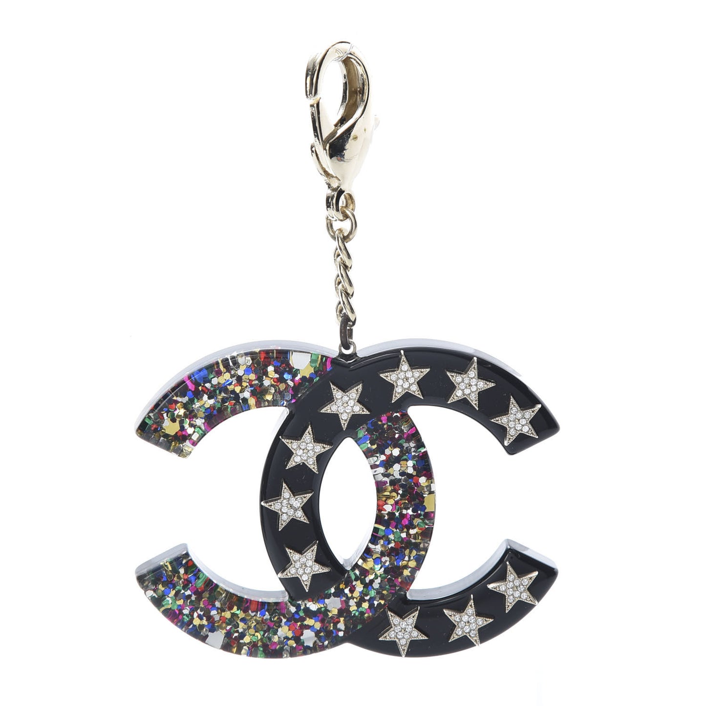 Resin Glitter Crystal CC Star Bag Charm Multicolor