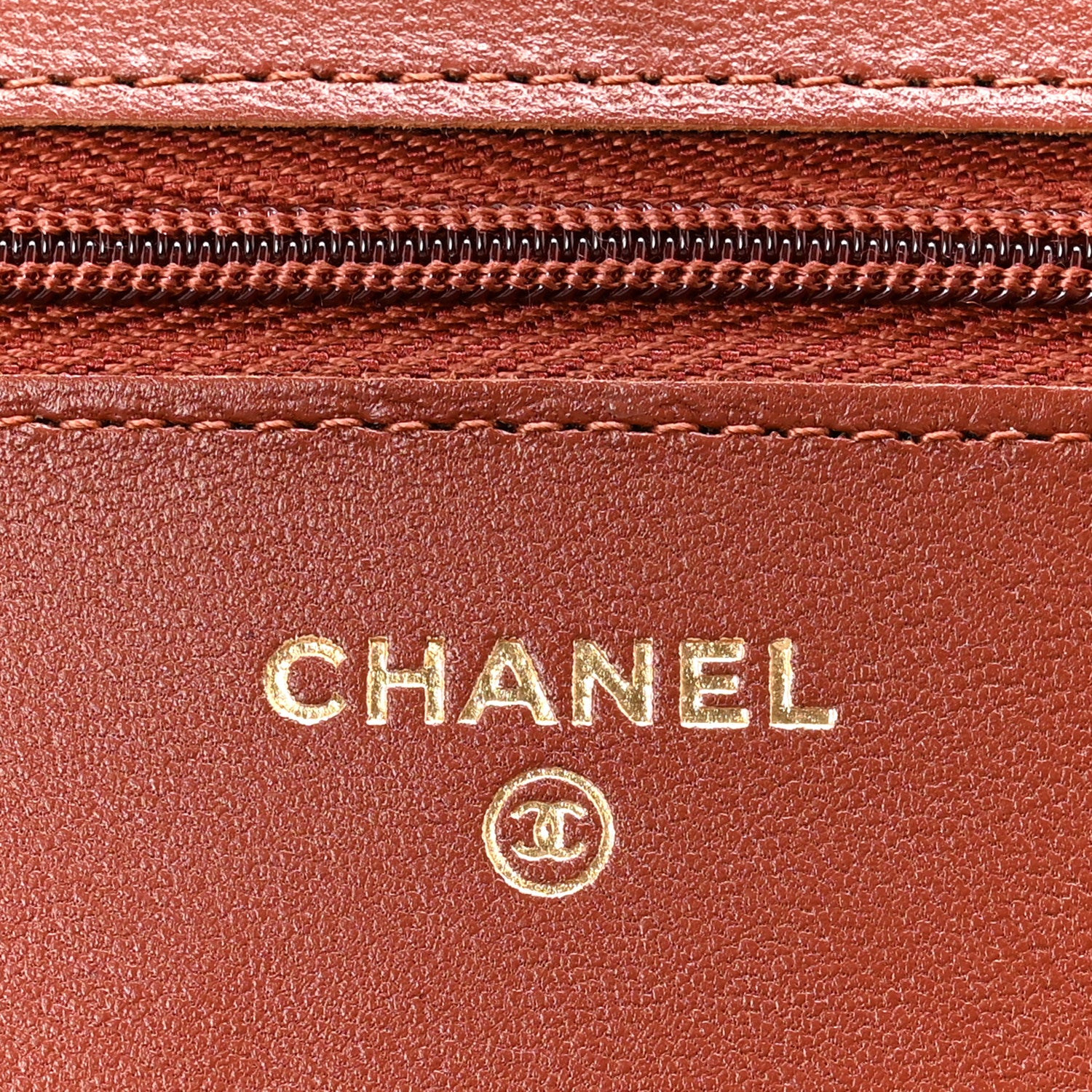 Chanel Lambskin Quilted Wallet On Chain WOC Brown 6 of 11
