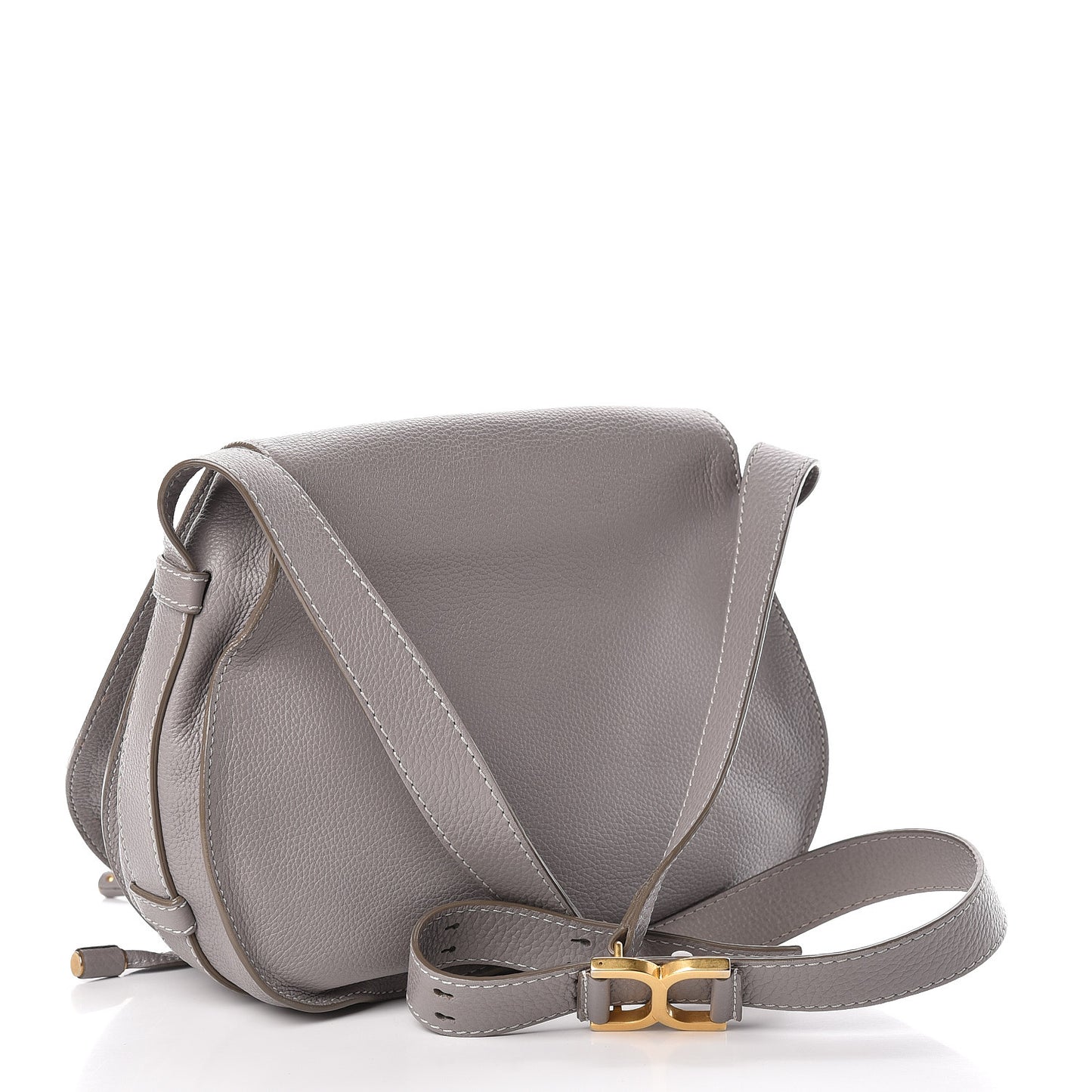Calfskin Medium Marcie Round Crossbody Bag Cashmere Grey