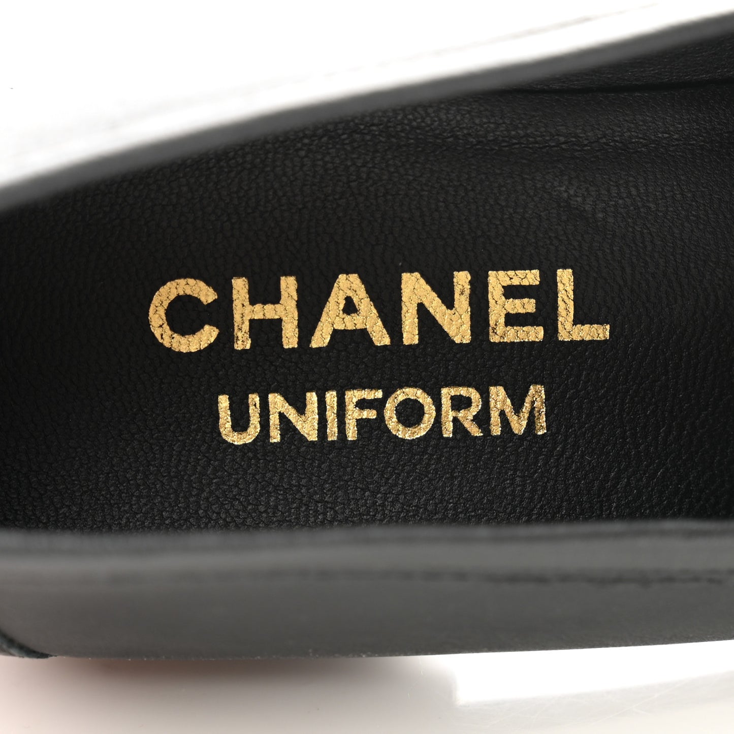 Calfskin Womens Stitched CC Loafers 35.5 Black