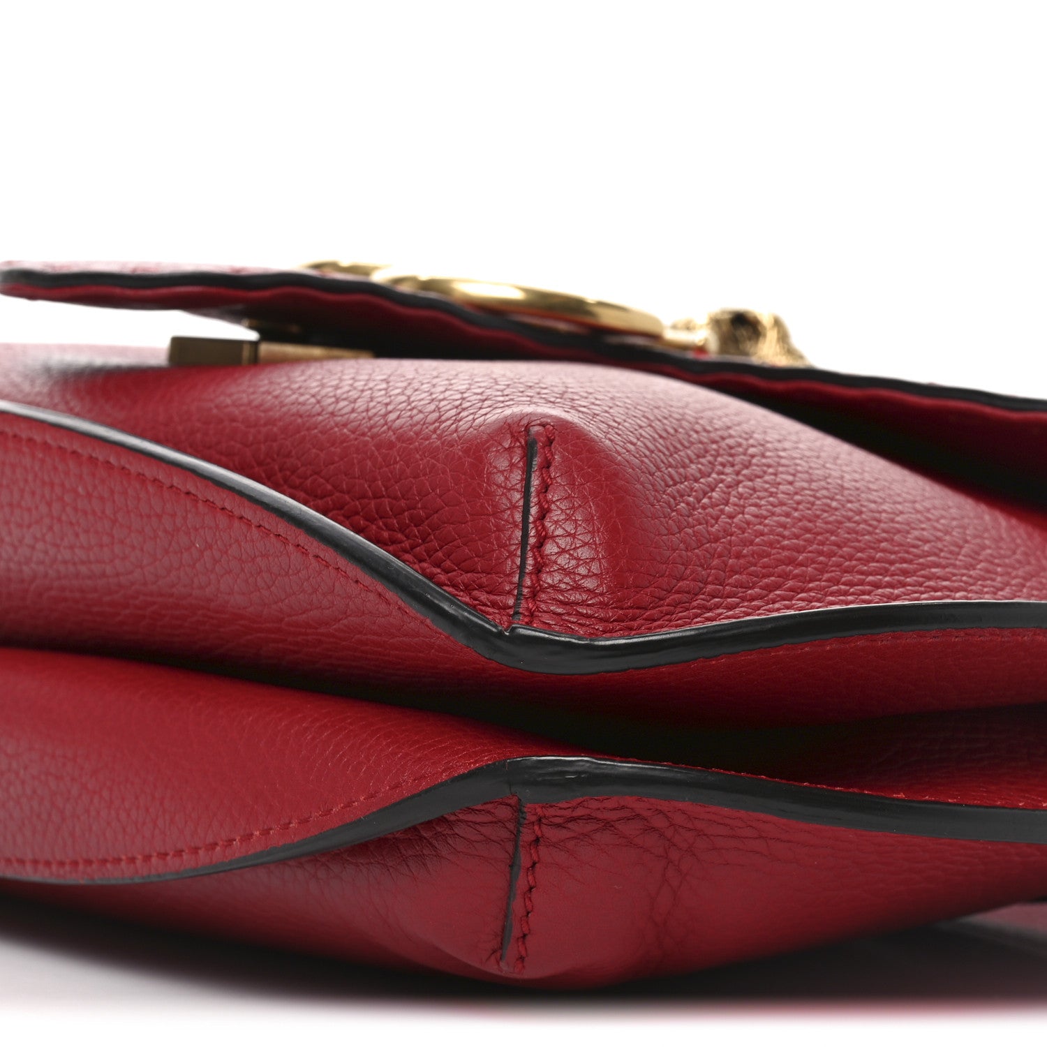 Gucci Cellarius Calfskin Feline GG Marmont Flap Shoulder Bag Vulcanic Red 10 of 10