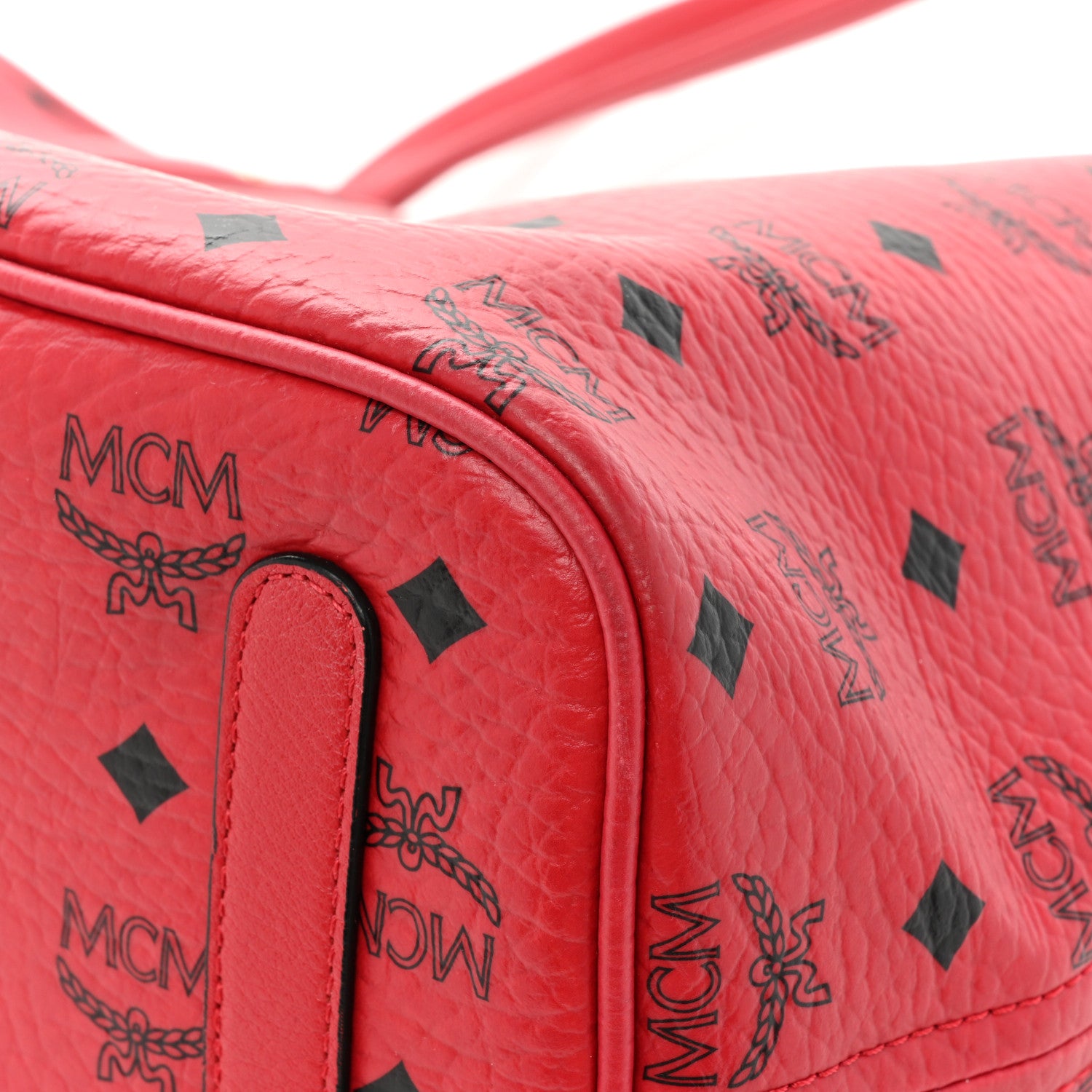 MCM Visetos Medium Liz Reversible Shopper Tote Ruby Red 18 of 26