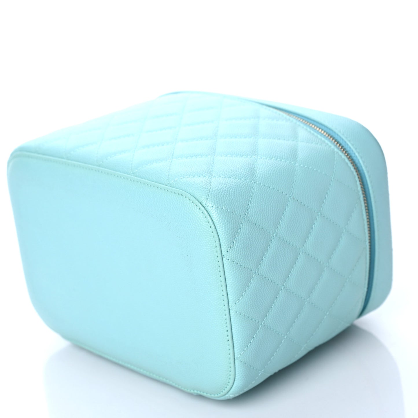 Caviar Quilted Large Vanity Pouch Light Blue