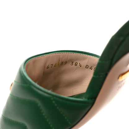 Gucci Nappa Matelasse GG Marmont 75mm Slide Sandals 38.5 Emerald 8 of 8