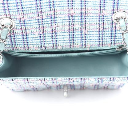 Chanel Tweed Quilted Mini Rectangular Flap Blue 4 of 9