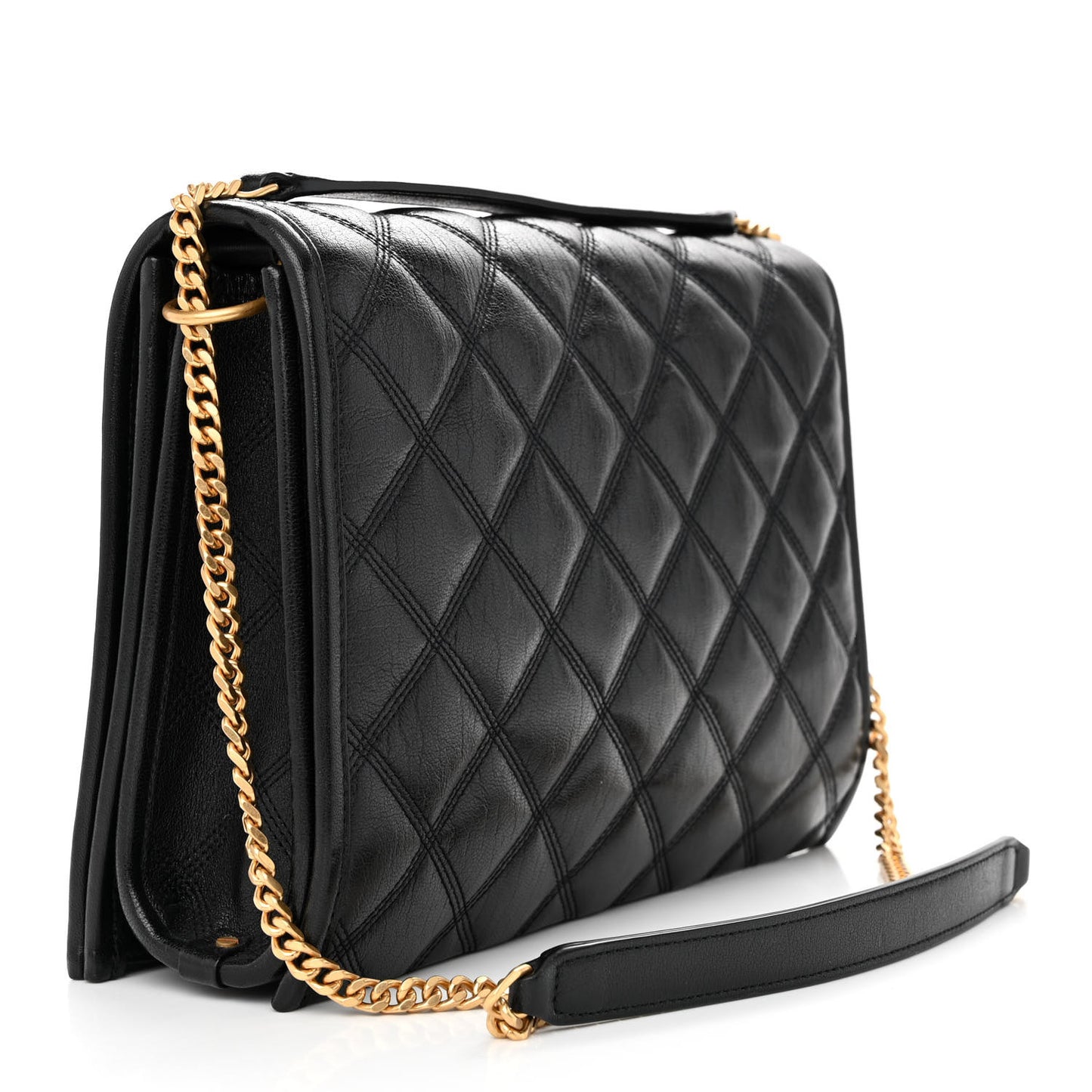 Lambskin Quilted Small Becky Chain Bag Black