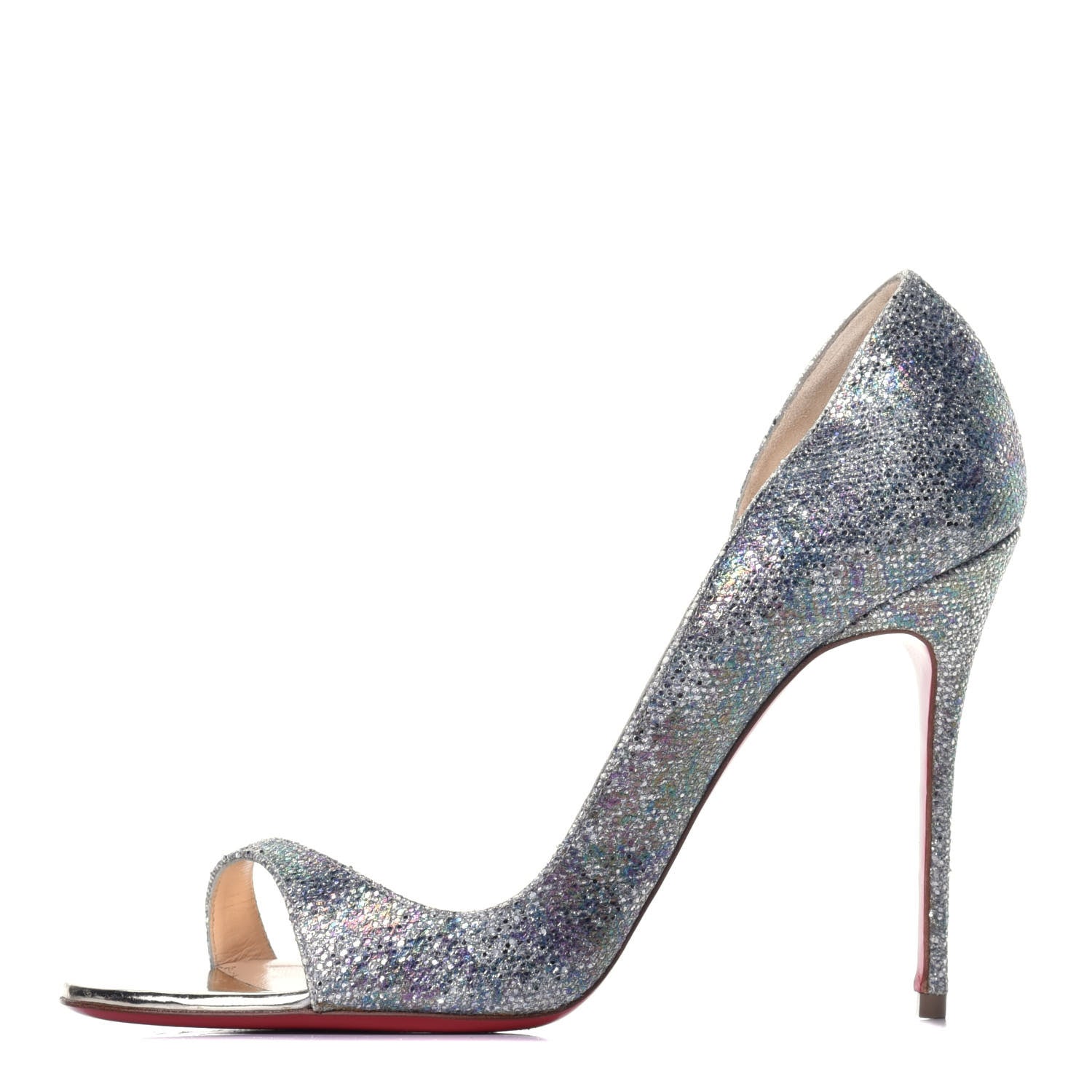 Christian Louboutin Glitter Solaria Specchio Toboggan 100 Sandals 40 Multi Light Gold 1 of 8