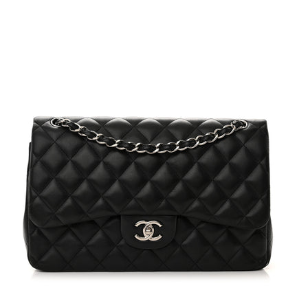 Chanel Lambskin Quilted Jumbo Double Flap Black 1 of 20