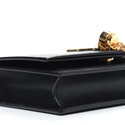 Saint Laurent Grain De Poudre Classic Monogram Kate Tassel Chain Wallet Black 9 of 11