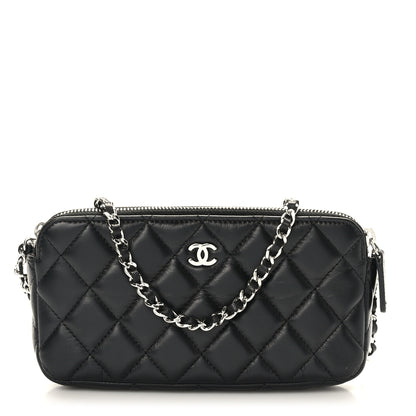 Chanel Lambskin Quilted Small Clutch With Chain Black 1 of 12