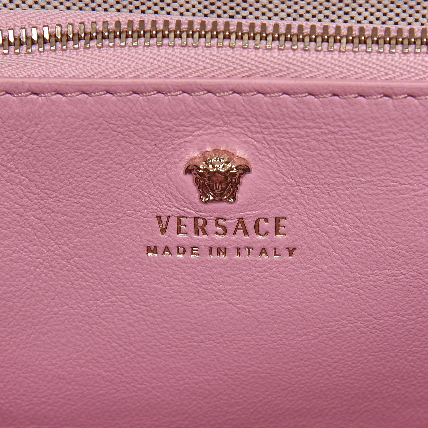 Versace Calfskin Embroidered Medium Baroque Palazzo Empire Bag Pink 9 of 9