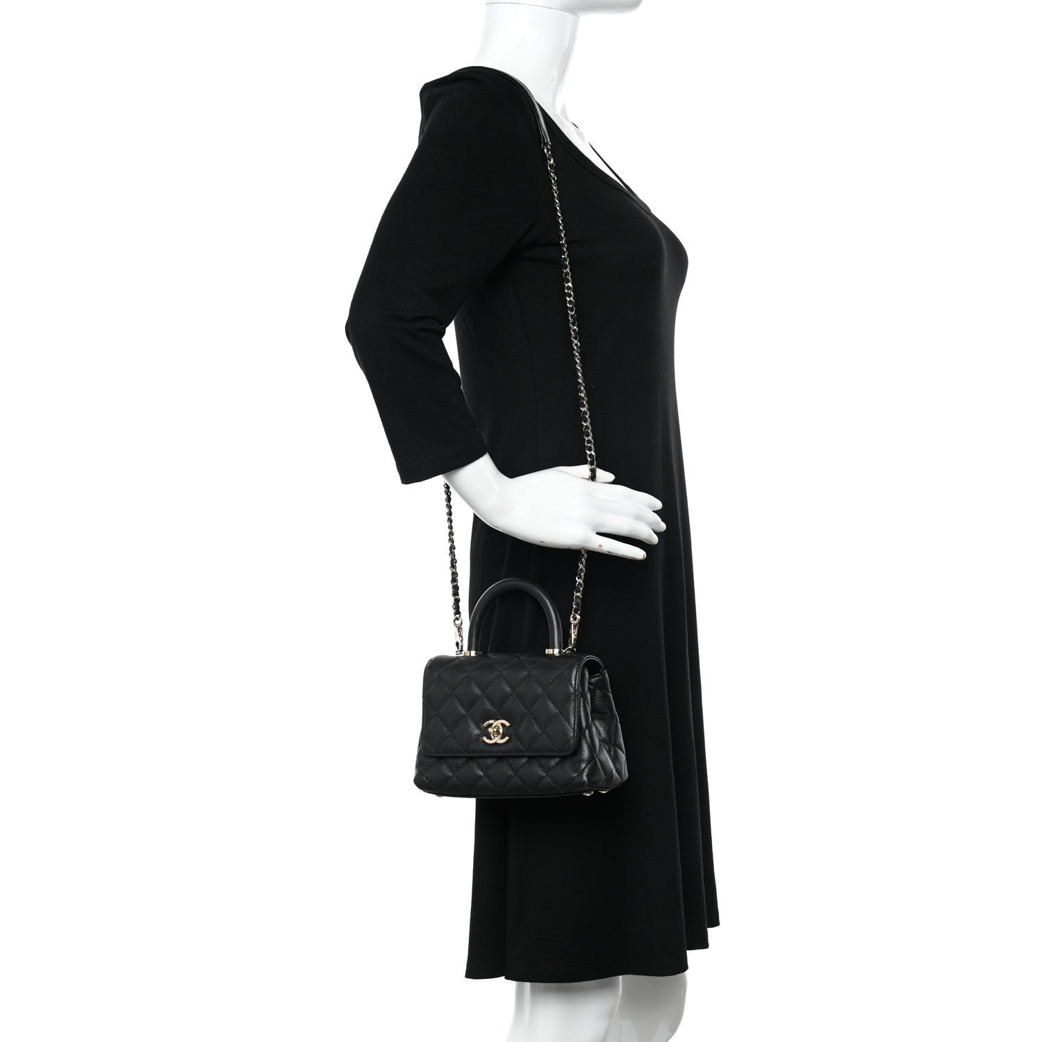 Chanel Caviar Quilted Extra Mini Coco Handle Flap Black 2 of 11