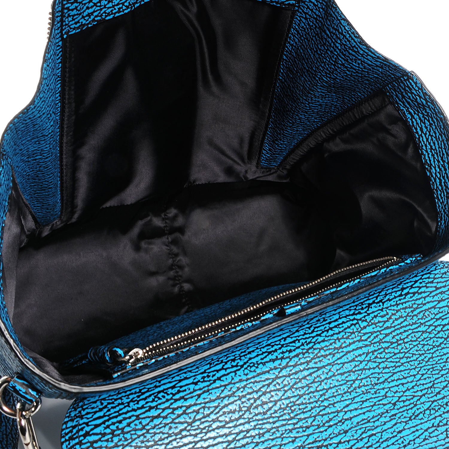 3.1 Phillip Lim 3.1 Shark Embossed Leather Medium Pashli Satchel Turquoise 5 of 11