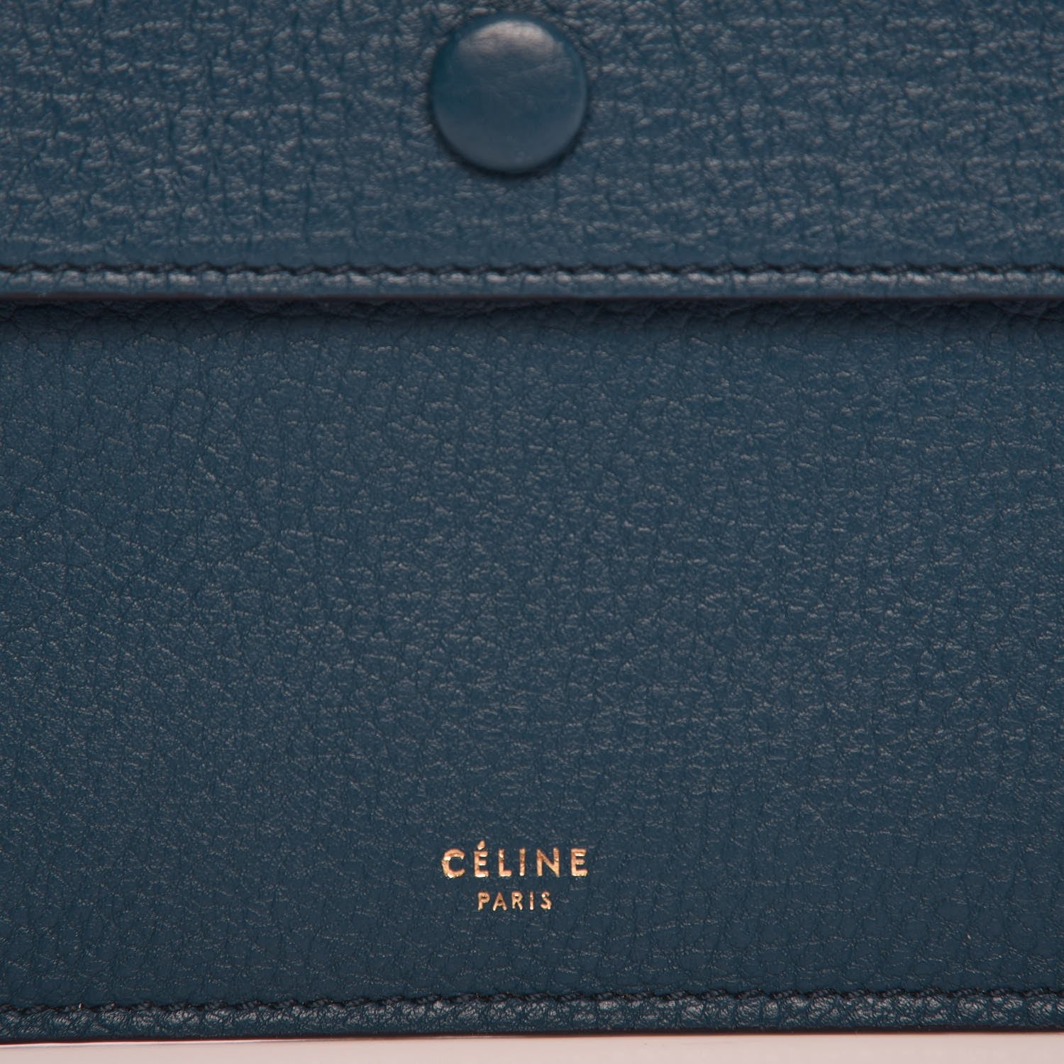 Celine Crisped Calfskin Tie Knot Companion Pouch Blue Denim 6 of 7