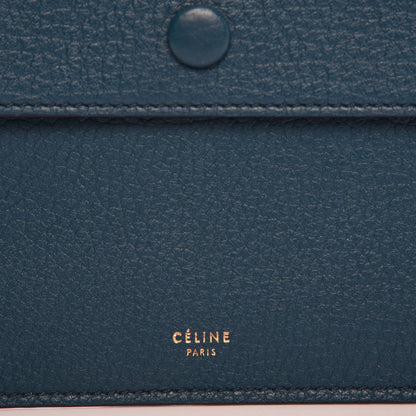 Celine Crisped Calfskin Tie Knot Companion Pouch Blue Denim 6 of 7