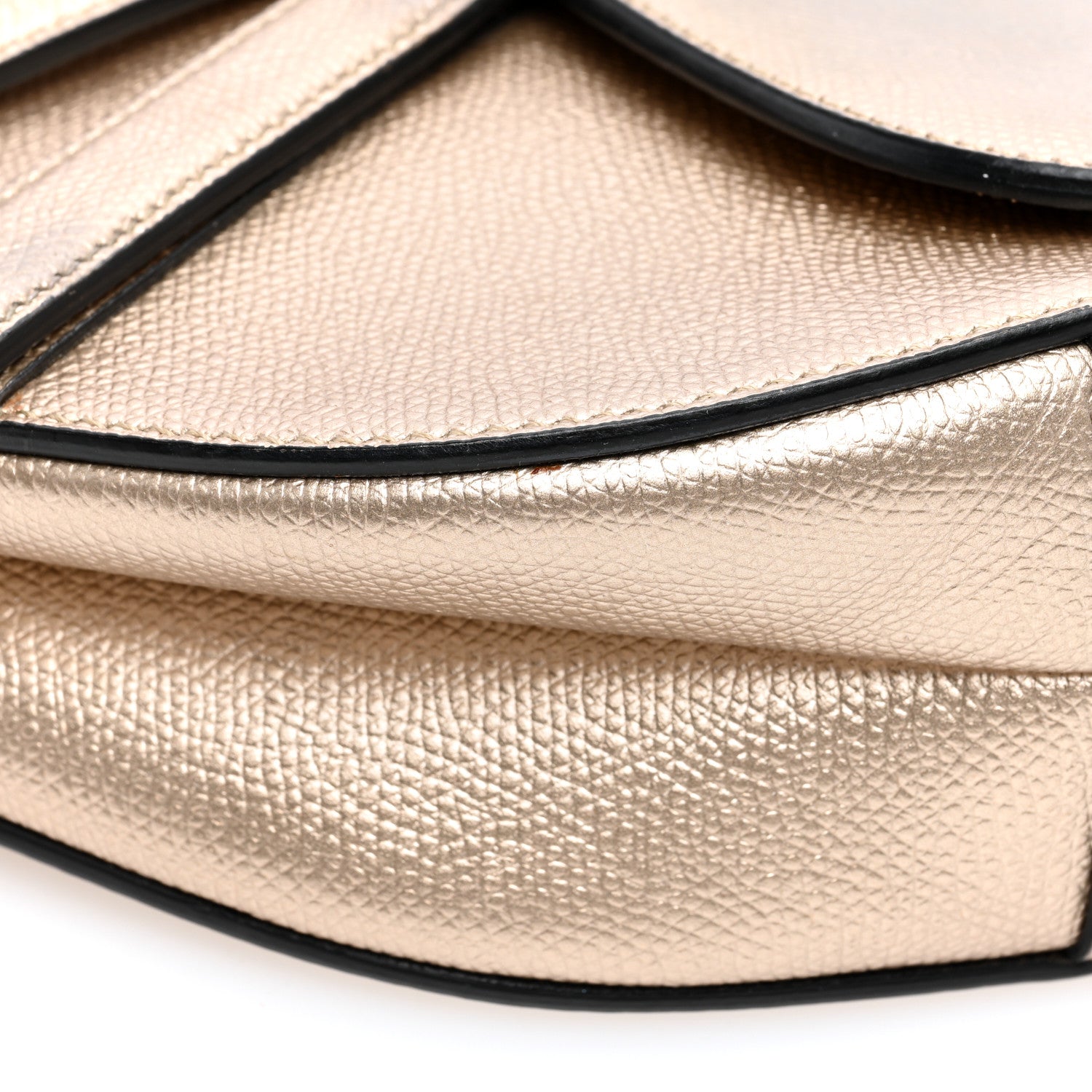 Christian Dior Metallic Grained Calfskin Saddle Bag Gold 9 of 12
