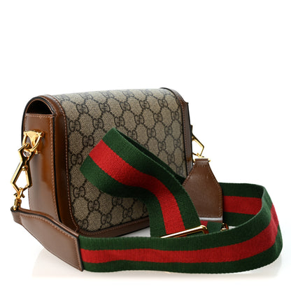 Gucci GG Supreme Monogram Web Mini Horsebit 1955 Shoulder Bag Beige Brown Sugar 3 of 10