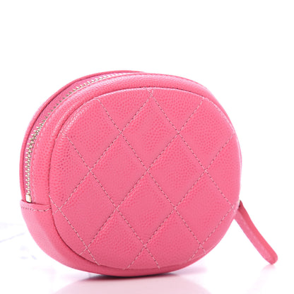 Chanel Shiny Caviar Quilted Zip Around Classic Coin Purse Pink 3 of 10