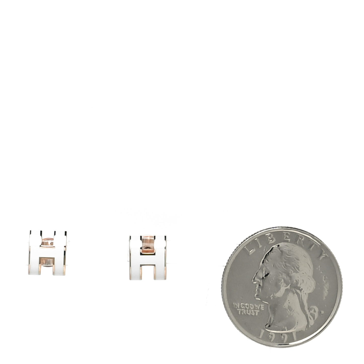 Rose Gold Lacquered Mini Pop H Earrings Vert Fizz